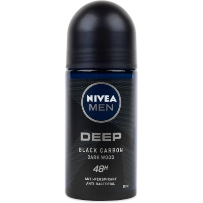 Nivea Roll on Deep Black Carbon 50ml MEN - Kosmetika Pro muže Péče o tělo Tuhé antiperspiranty